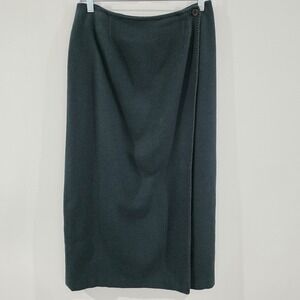 Vintage Talbots Wool Wrap Skirt Size 8 Dark Green Teacher Old Money Academia